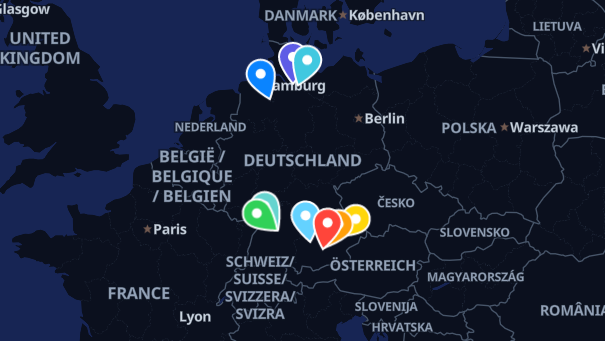 Map of company locations