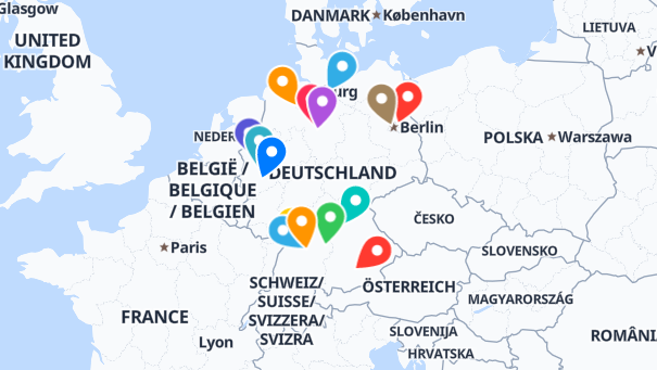 Map of company locations