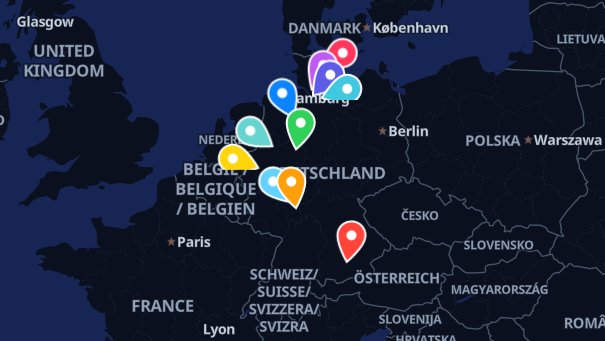 Map of company locations