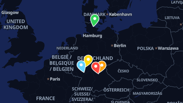 Map of company locations