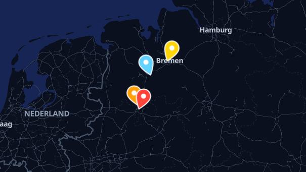 Map of company locations