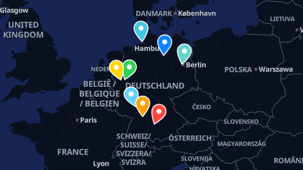 Map of company locations