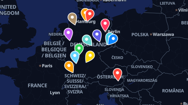 Map of company locations