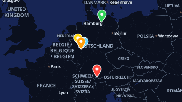Map of company locations