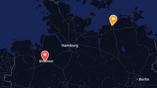 Map of company locations