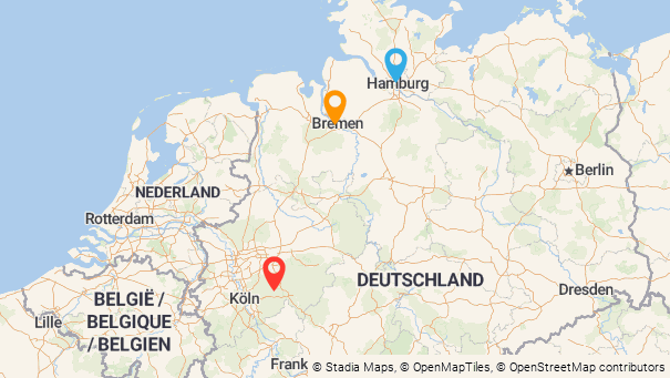 Map of company locations