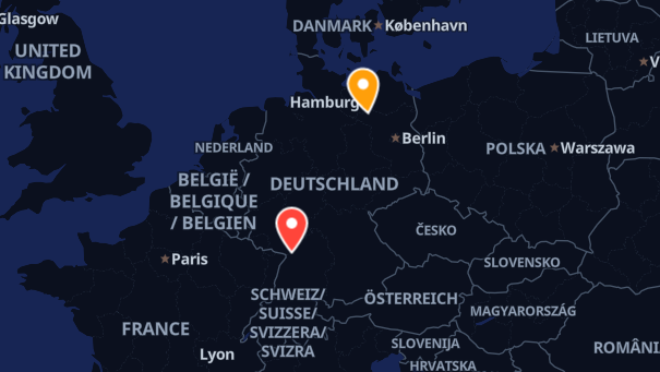 Map of company locations