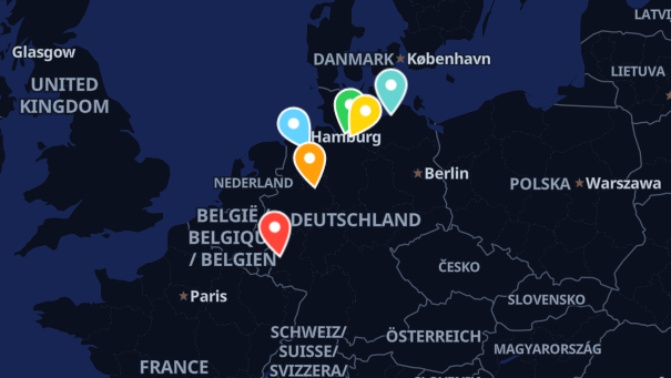 Map of company locations