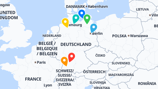 Map of company locations