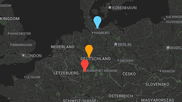 Map of company locations
