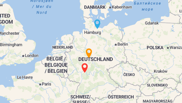 Map of company locations