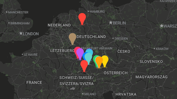 Map of company locations