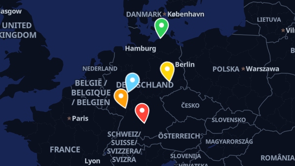 Map of company locations
