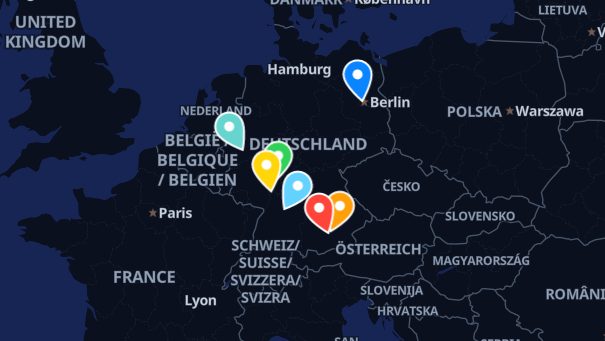 Map of company locations