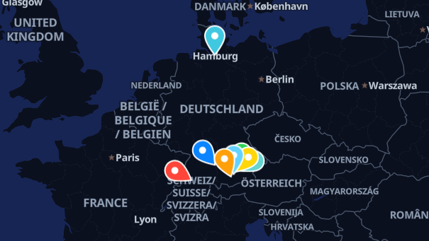 Map of company locations