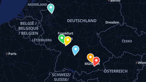 Map of company locations