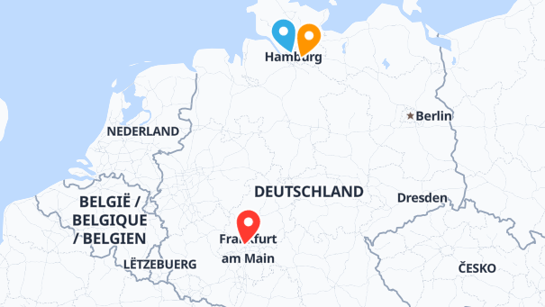 Map of company locations