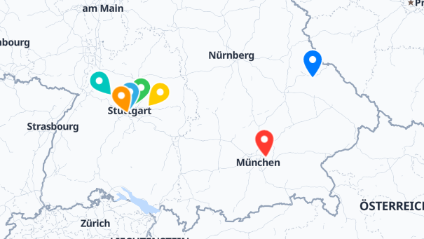 Map of company locations