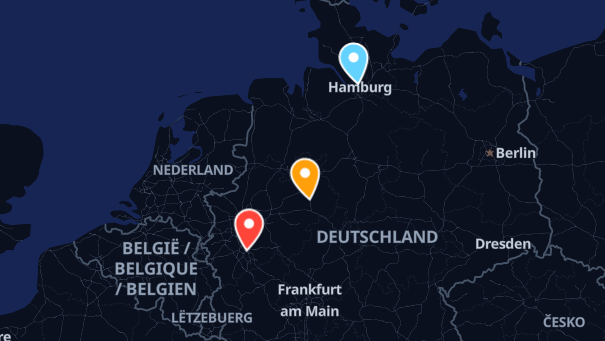 Map of company locations