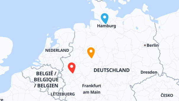 Map of company locations