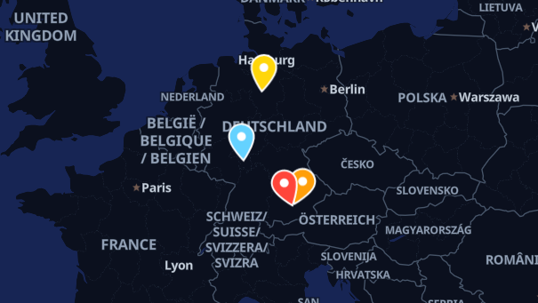 Map of company locations