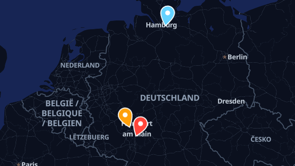 Map of company locations
