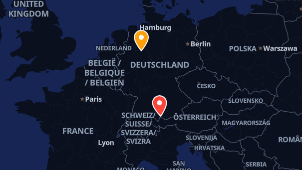 Map of company locations