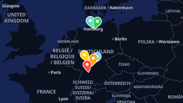 Map of company locations