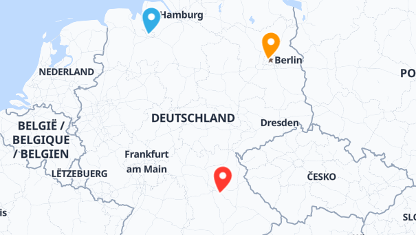 Map of company locations