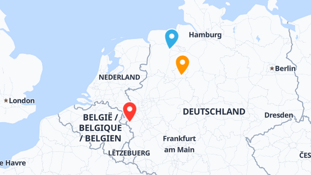 Map of company locations