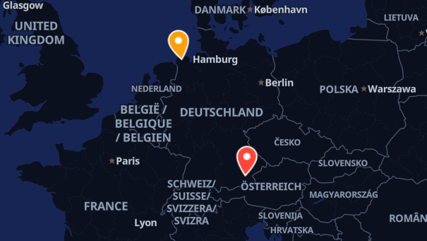 Map of company locations