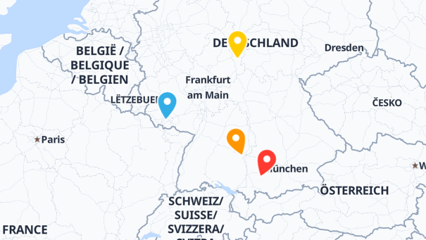 Map of company locations