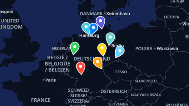 Map of company locations