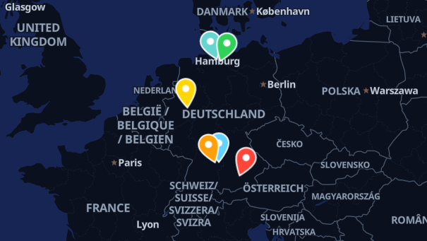 Map of company locations