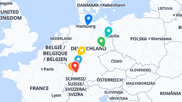 Map of company locations