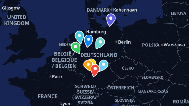 Map of company locations