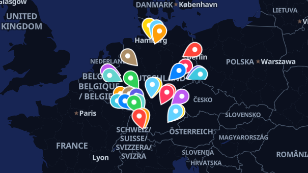 Map of company locations