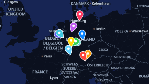 Map of company locations