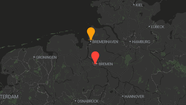 Map of company locations