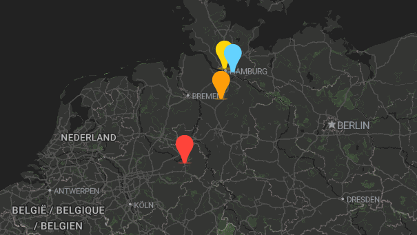 Map of company locations