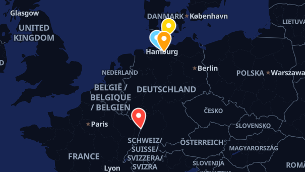 Map of company locations