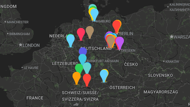 Map of company locations