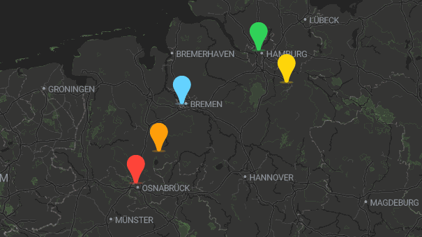 Map of company locations