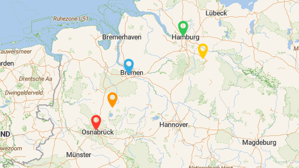 Map of company locations