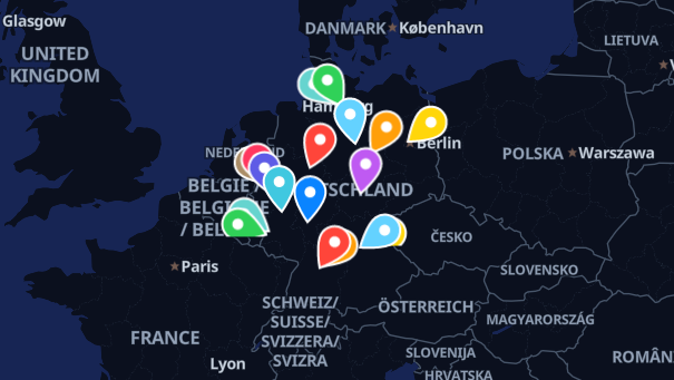 Map of company locations