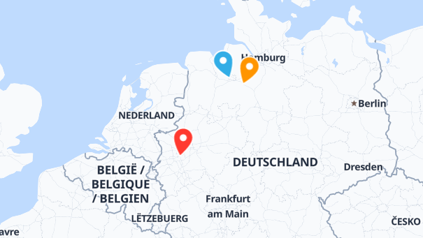 Map of company locations