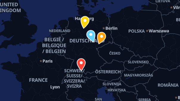 Map of company locations