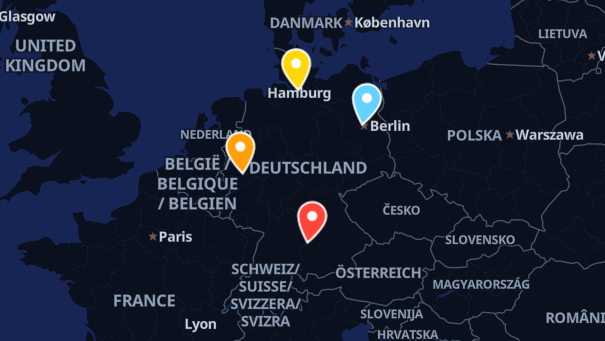 Map of company locations