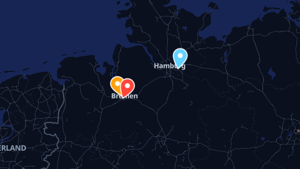 Map of company locations