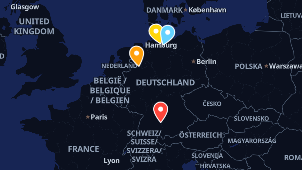 Map of company locations